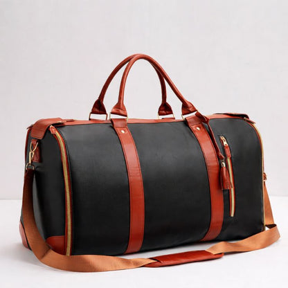 Sac de voyage Escalette coloris noir avec finitions cognac