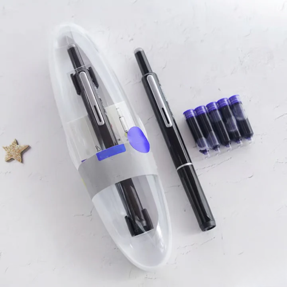 Stylo plume rétractable noir
