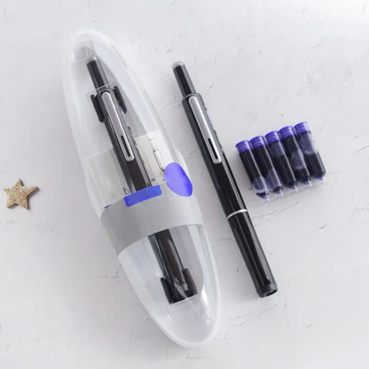 Stylo plume rétractable noir