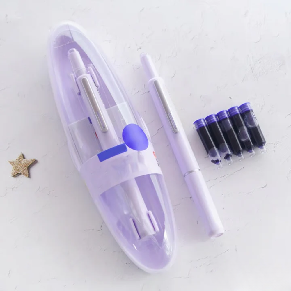 Stylo plume rétractable violet