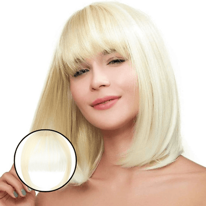 Frange à clipser teinte Blond crémeux sur un carré blond