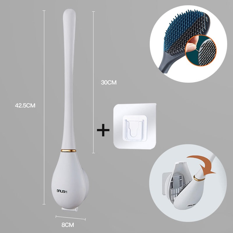 Brosse WC Blanc avec ses dimensions et son support mural adhésif