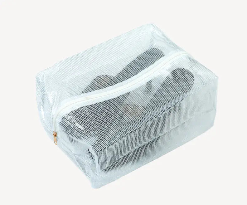 Pochette transparente pour chaussures et trousse de toilette