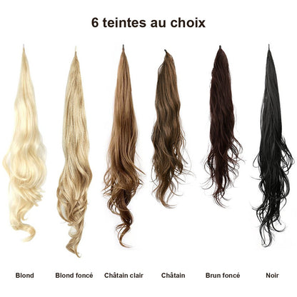 Les 6 teintes de la queue de cheval Ondelle, du blond au noir