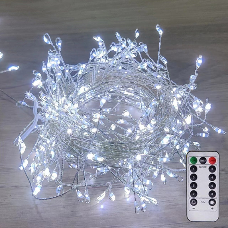 Guirlande Luciole en blanc neige avec sa télécommande